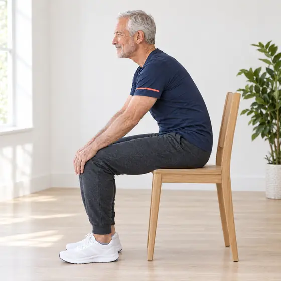 Seated Cat-Cow: Hands on your knees.