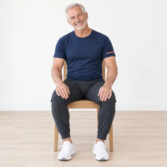 Neck Tilt: Sit tall, shoulders relaxed.