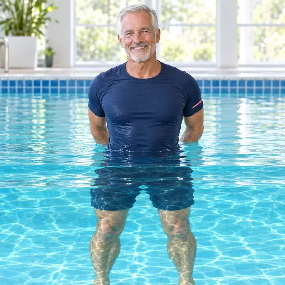 Chest Opener: Stand tall in chest-deep water.